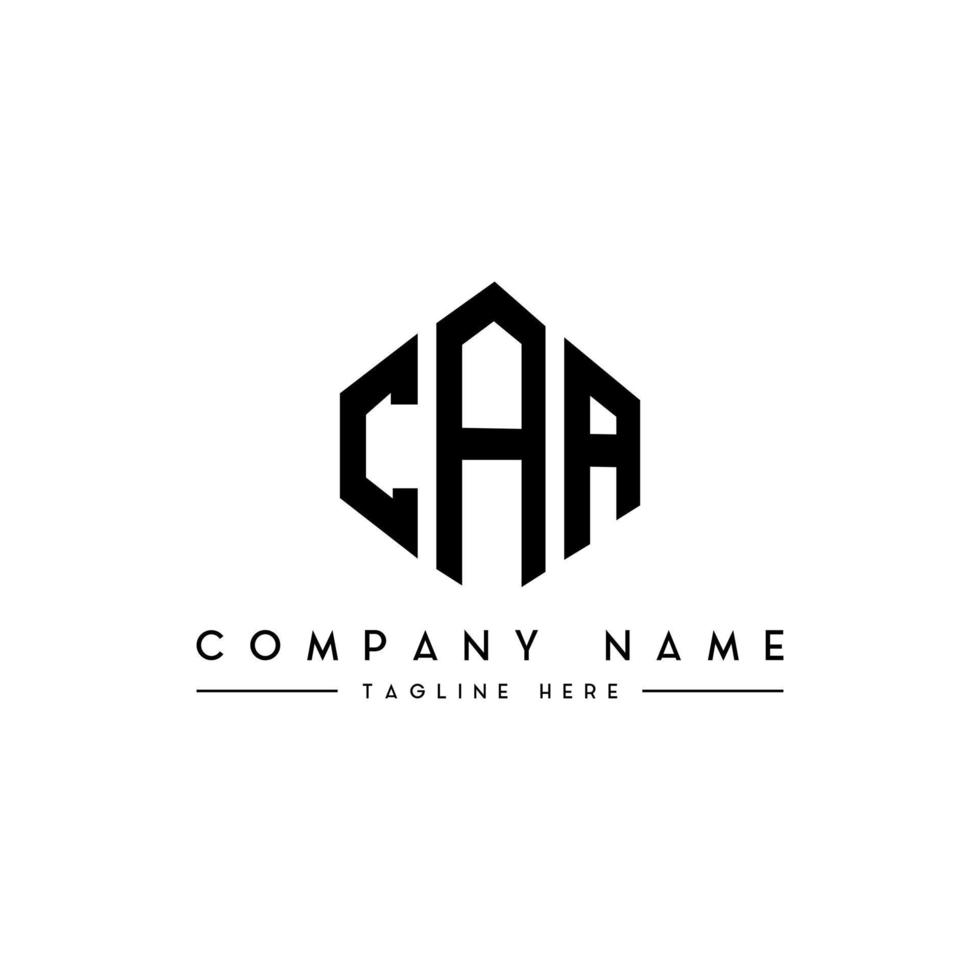 diseño de logotipo de letra caa con forma de polígono. diseño de logotipo en forma de cubo y polígono caa. caa hexágono vector logo plantilla colores blanco y negro. monograma caa, logotipo comercial e inmobiliario.