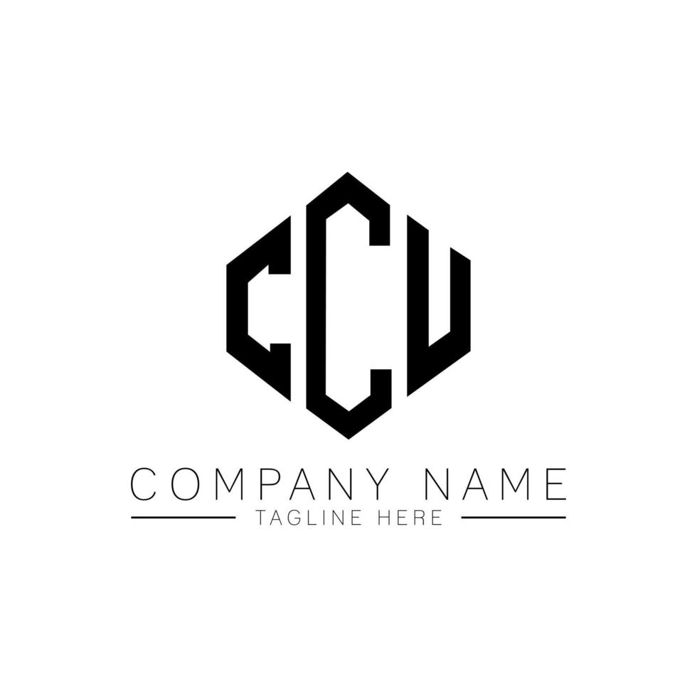 CCU letter logo design with polygon shape. CCU polygon and cube shape logo design. CCU hexagon vector logo template white and black colors. CCU monogram, business and real estate logo.