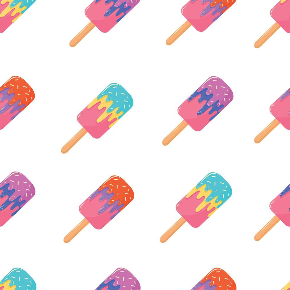 Pattern - bright, cheerful, delicious ice cream vector