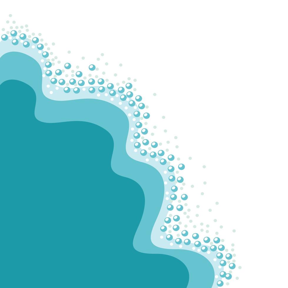 Vector isolated illustration of waves with bubbles.