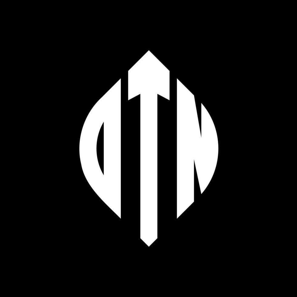 DTN circle letter logo design with circle and ellipse shape. DTN ellipse letters with typographic style. The three initials form a circle logo. DTN Circle Emblem Abstract Monogram Letter Mark Vector. vector