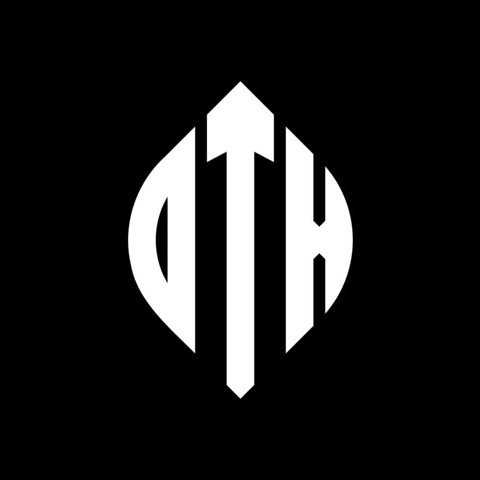 DTX circle letter logo design with circle and ellipse shape. DTX ellipse letters with typographic style. The three initials form a circle logo. DTX Circle Emblem Abstract Monogram Letter Mark Vector. vector