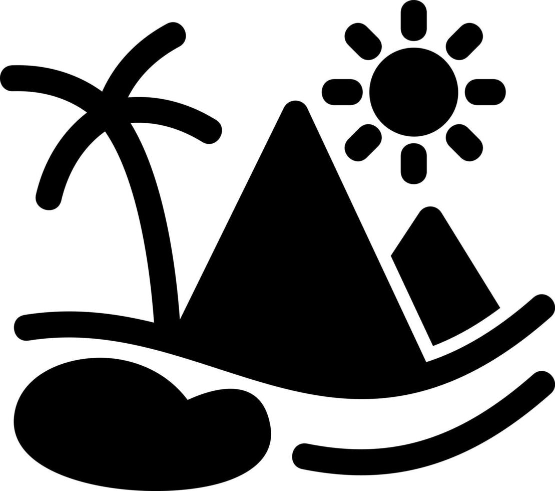 Desert Oasis Glyph Icon vector