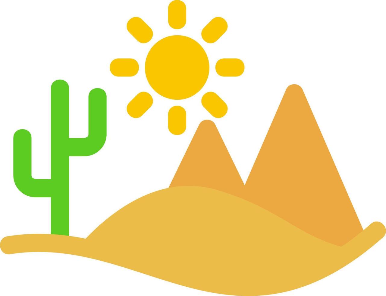 icono plano del paisaje del desierto vector