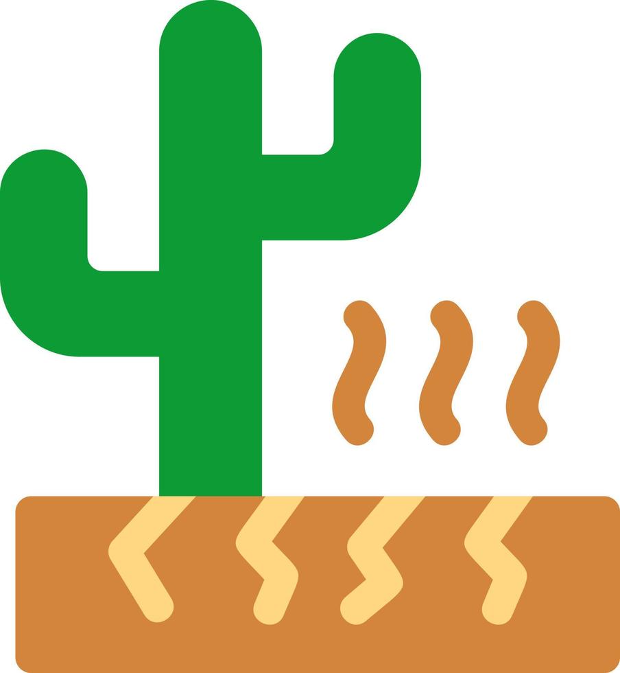 Desert Hot Weather Flat Icon vector