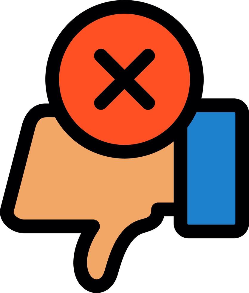 Dislike Line Filled Icon vector