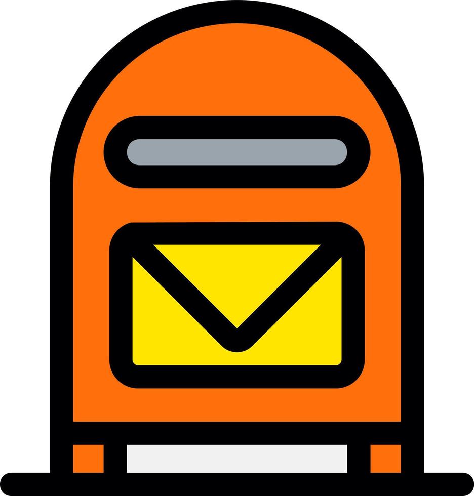 Mailbox Line Filled Icon vector