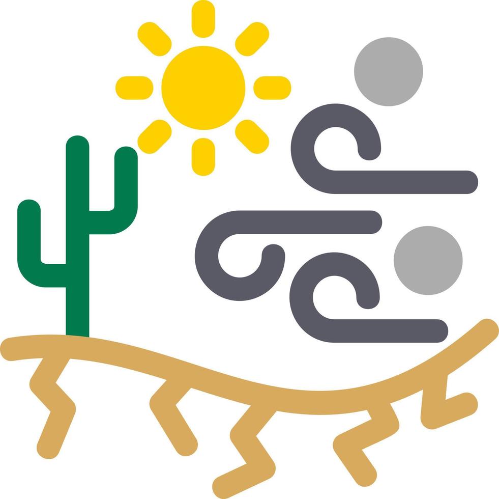 Desert Weather Flat Icon vector