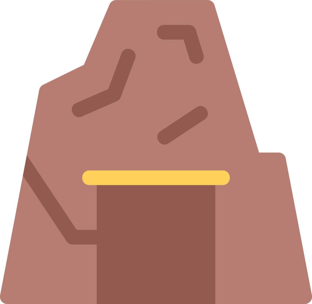 icono plano de la cueva del desierto vector