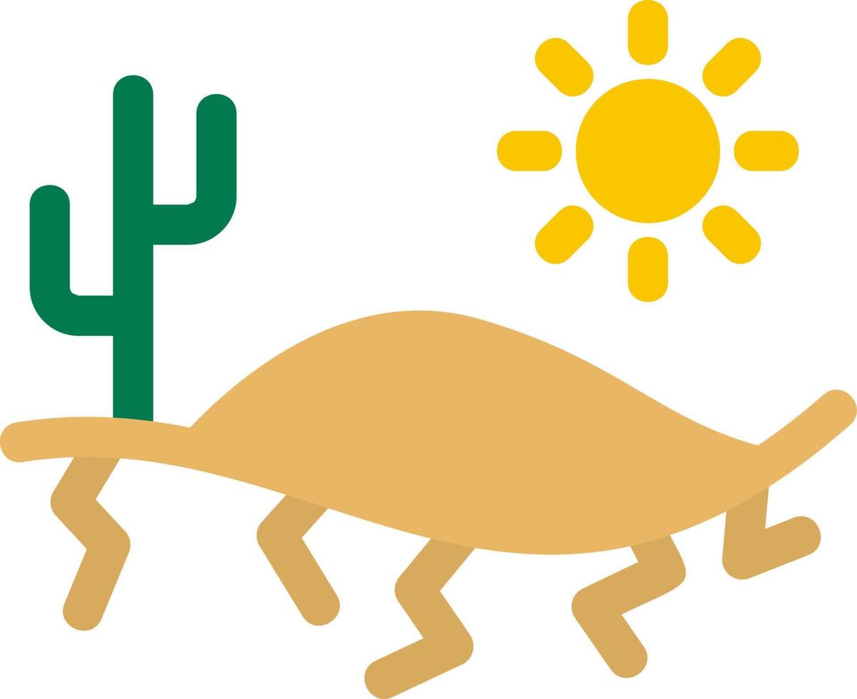 icono plano del calor del desierto vector