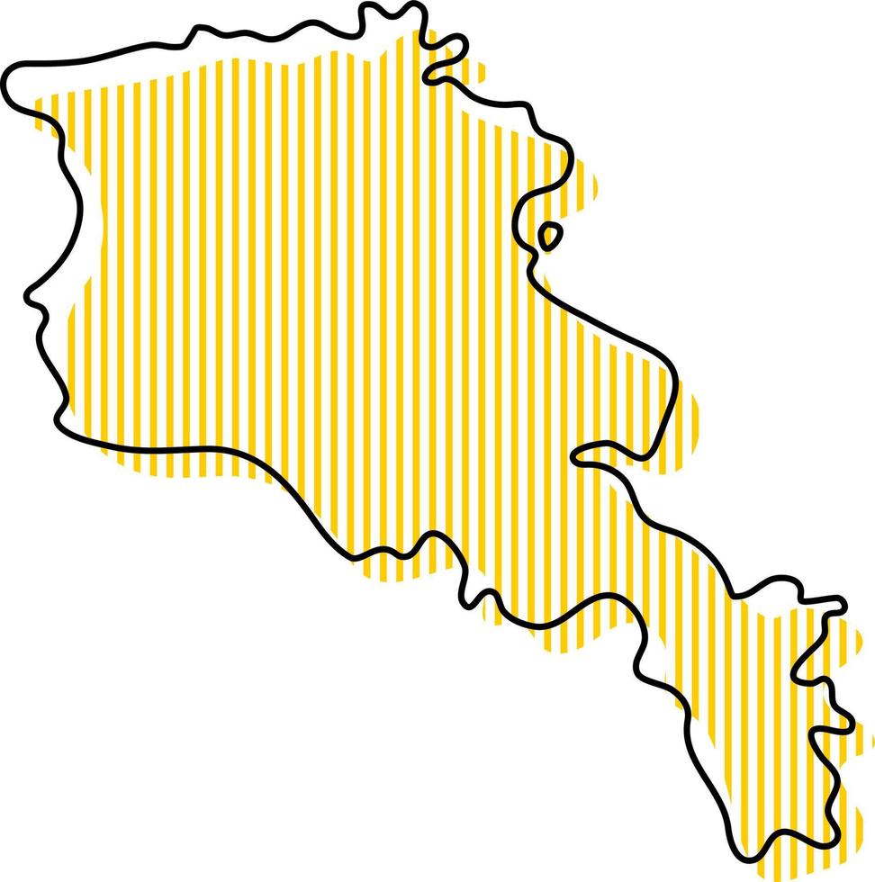 Stylized simple outline map of Armenia icon. vector