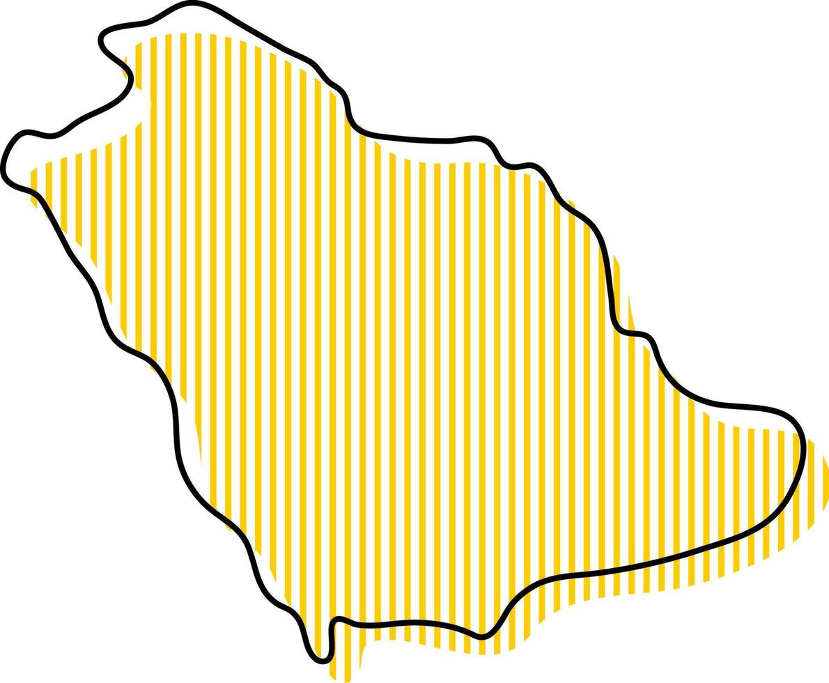 mapa de contorno simple estilizado del icono de arabia saudita. vector