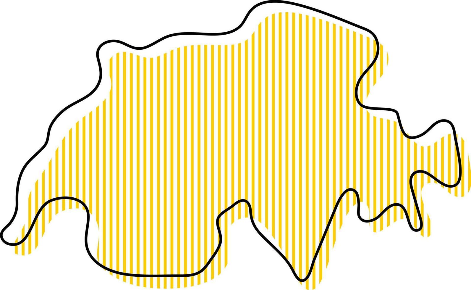 mapa de contorno simple estilizado del icono de Suiza. vector