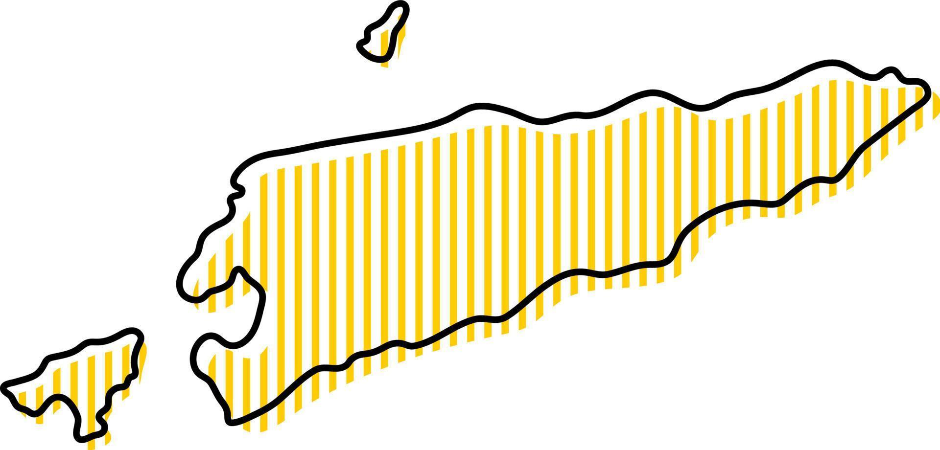 Stylized simple outline map of Timor-Leste icon. vector