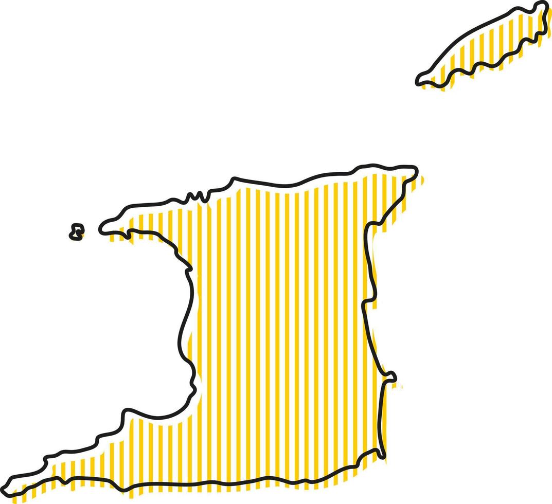 mapa de contorno simple estilizado del icono de trinidad y tobago. vector