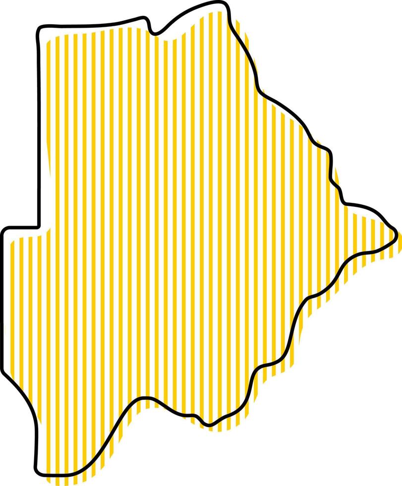 Stylized simple outline map of Botswana icon. vector
