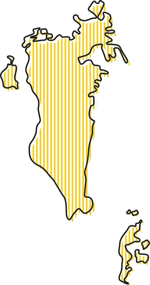 Stylized simple outline map of Bahrain icon. vector