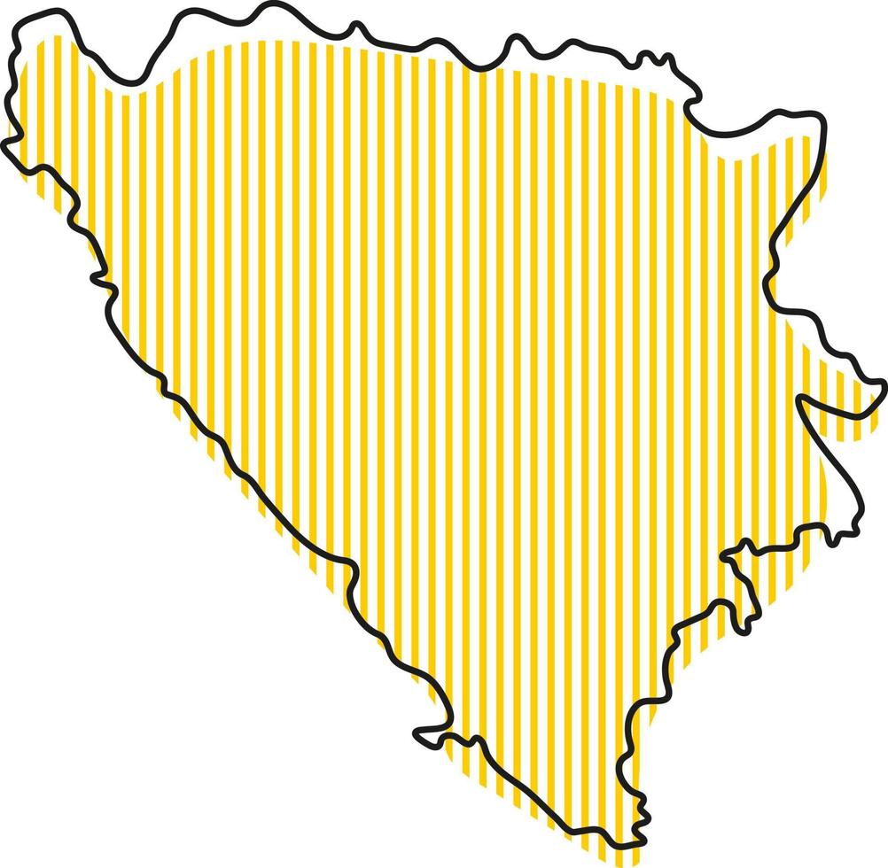 Stylized simple outline map of Bosnia and Herzegovina icon. vector