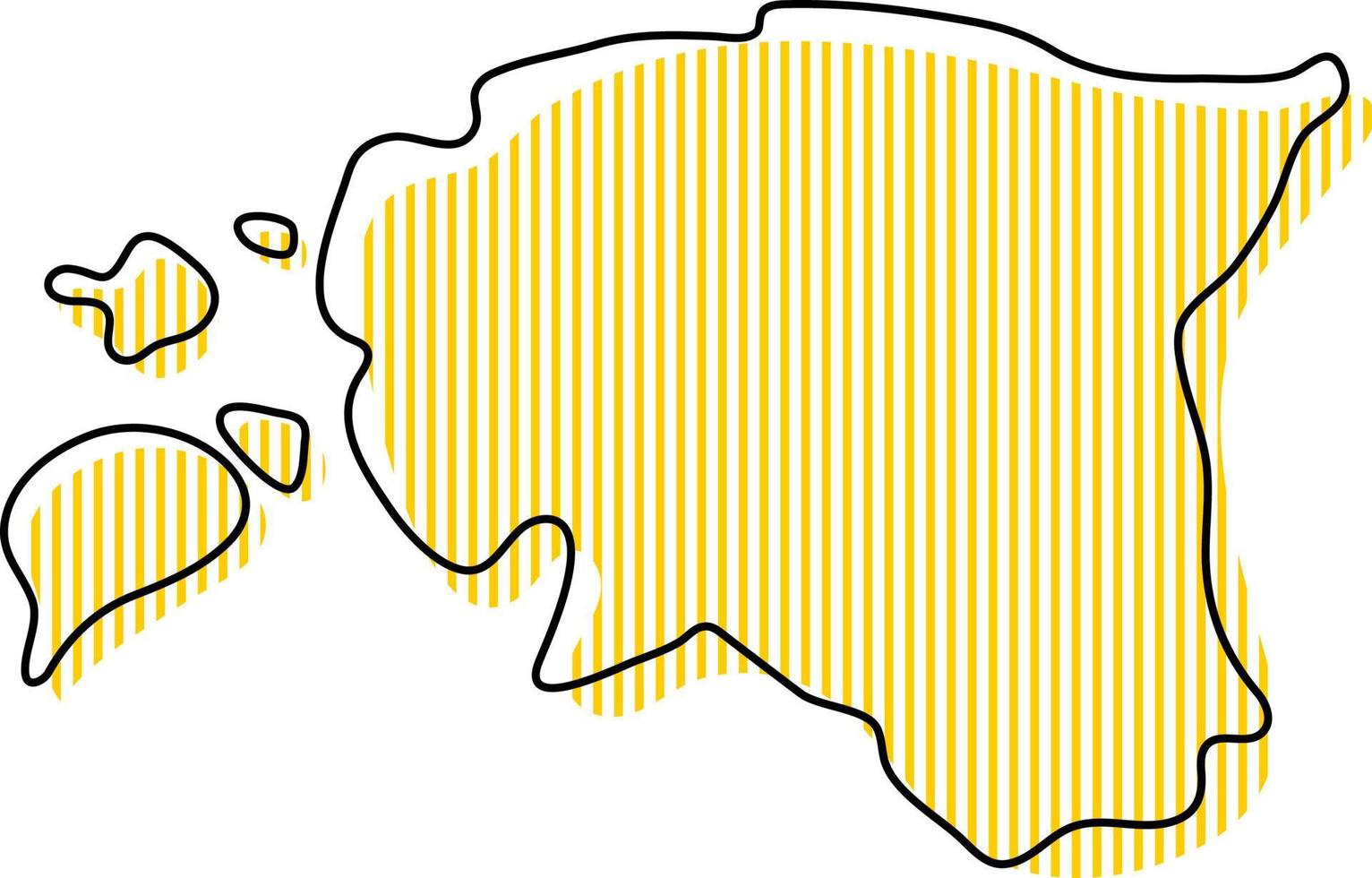 Stylized simple outline map of Estonia icon. vector