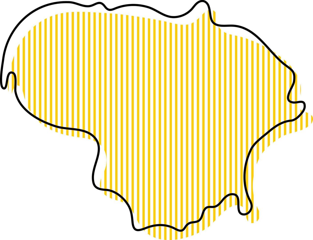 Stylized simple outline map of Lithuania icon. vector