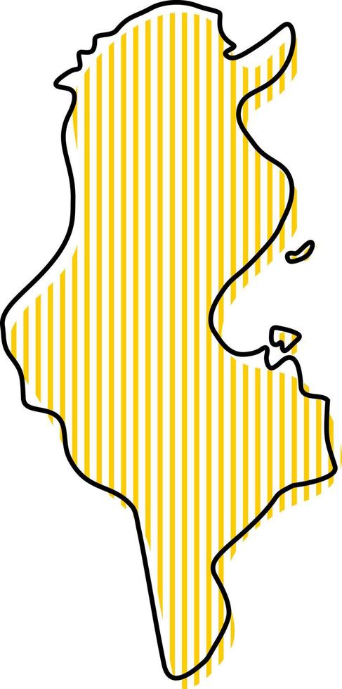 mapa de contorno simple estilizado del icono de túnez. vector