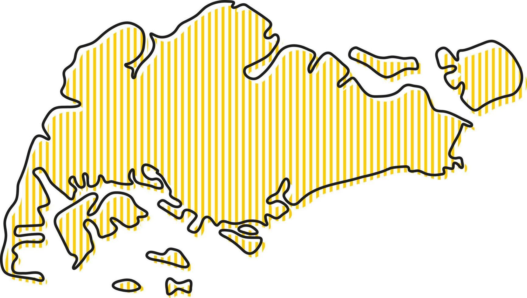 mapa de contorno simple estilizado del icono de singapur. vector