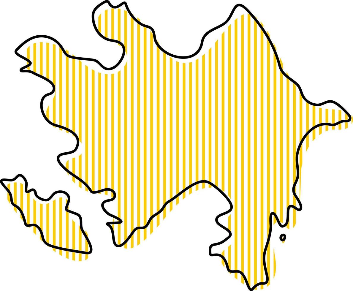 mapa de contorno simple estilizado del icono de azerbaiyán. vector