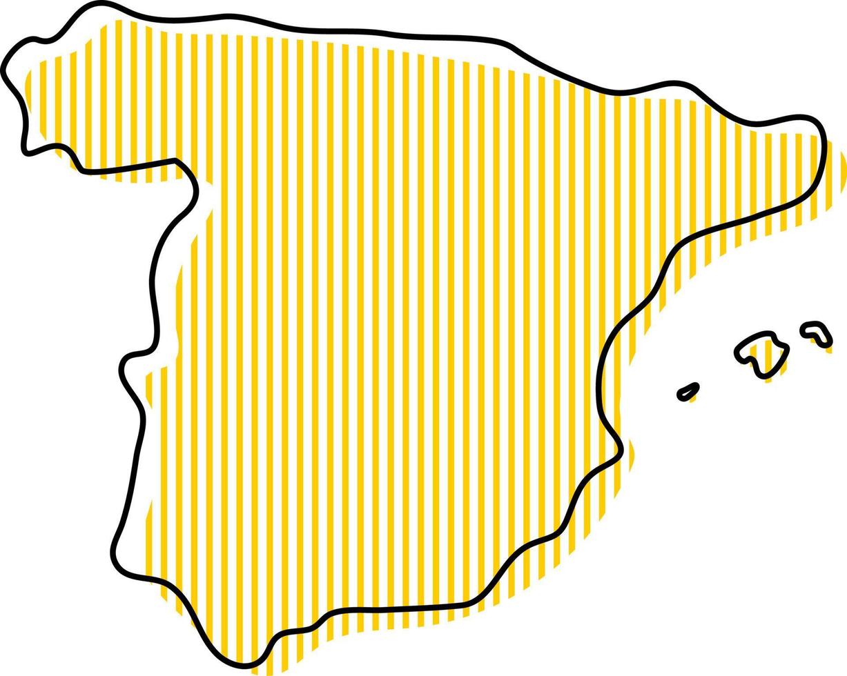 Stylized simple outline map of Spain icon. vector