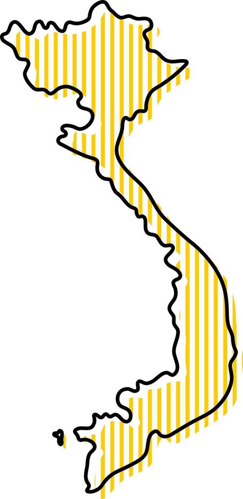 Stylized simple outline map of Vietnam icon. vector