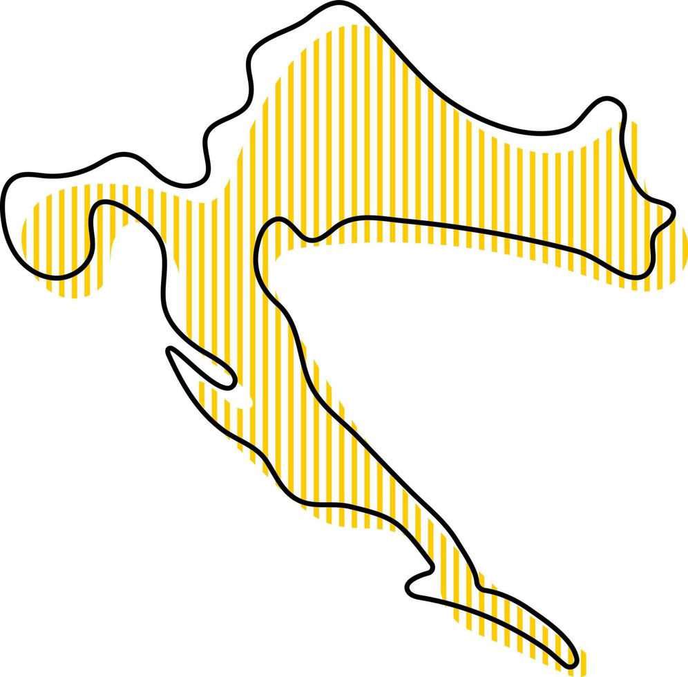 Stylized simple outline map of Croatia icon. vector