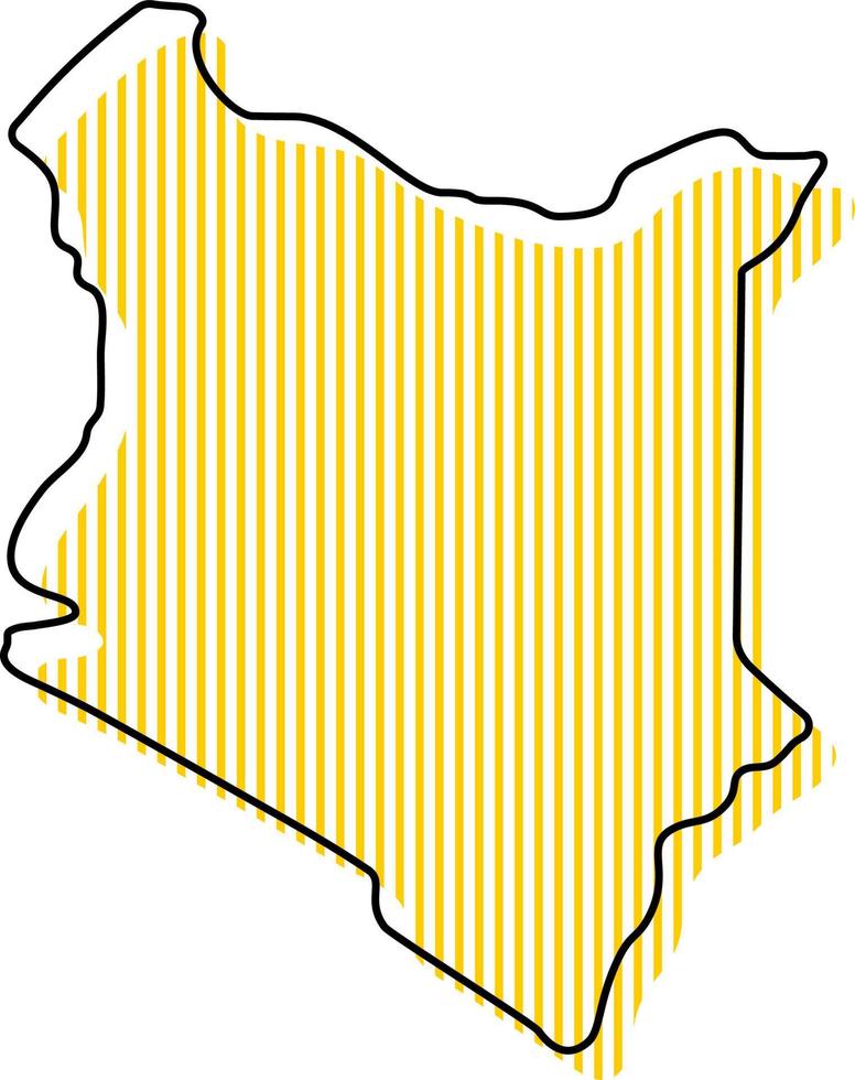 Stylized simple outline map of Kenya icon. vector