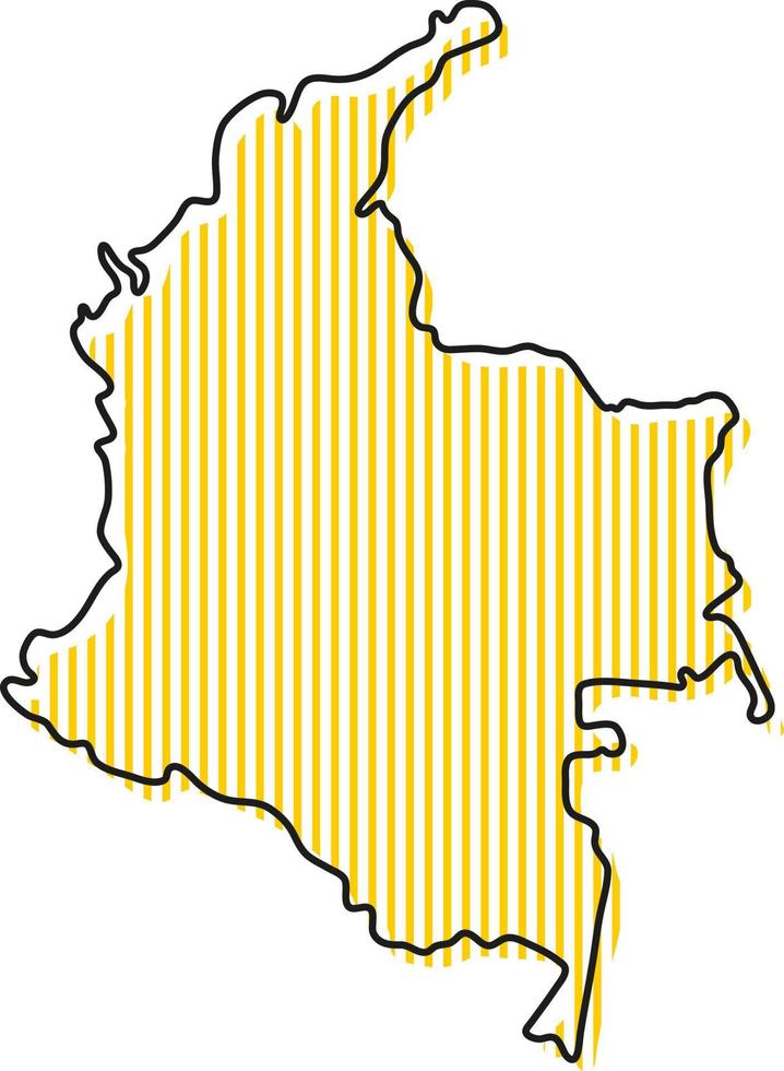 mapa de contorno simple estilizado del icono de colombia. vector