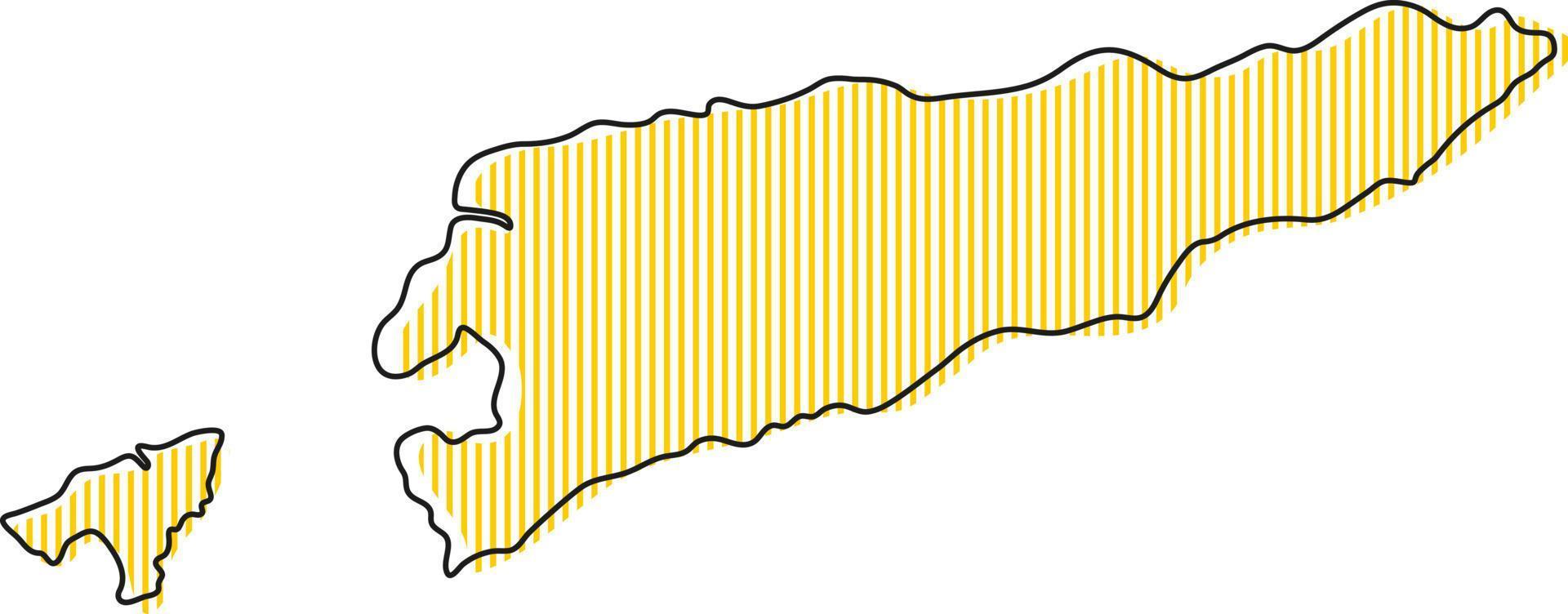 Stylized simple outline map of East Timor icon. vector