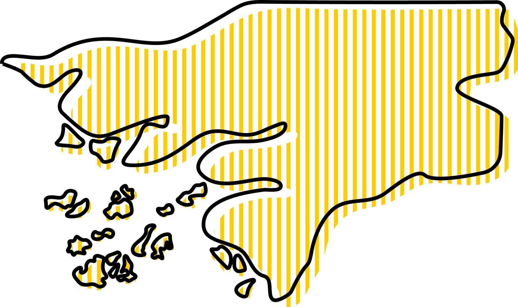 mapa de contorno simple estilizado del icono de guinea bissau. vector