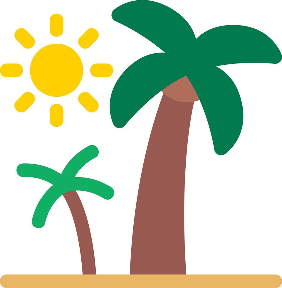 icono plano de palmeras vector