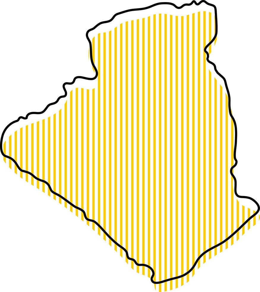 mapa de contorno simple estilizado del icono de argelia. vector