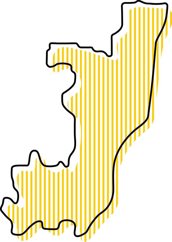 mapa de contorno simple estilizado del icono de congo. vector