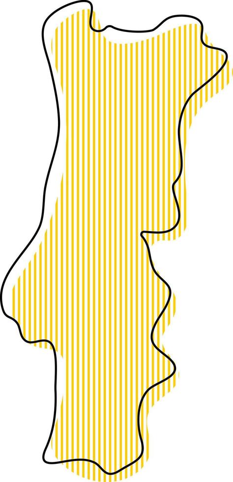 Stylized simple outline map of Portugal icon. vector