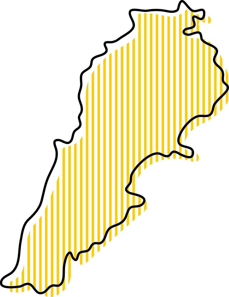 Stylized simple outline map of Lebanon icon. vector