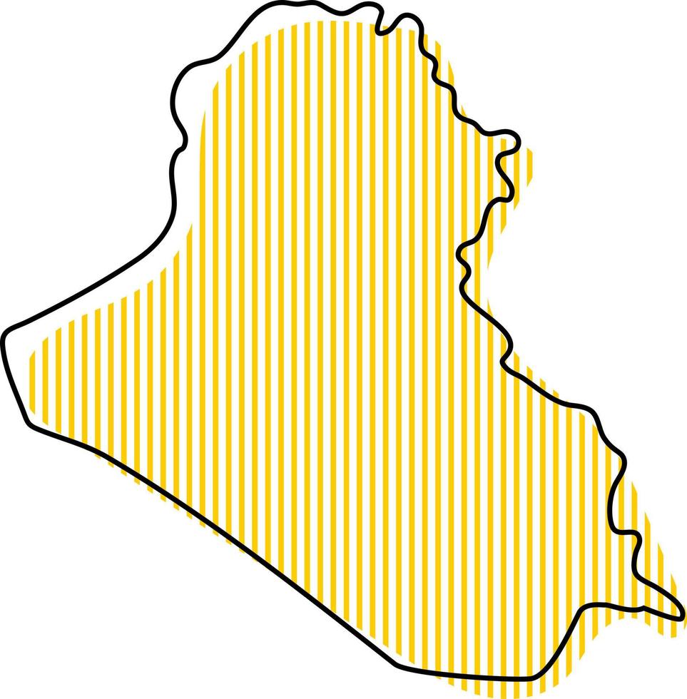 Stylized simple outline map of Iraq icon. vector