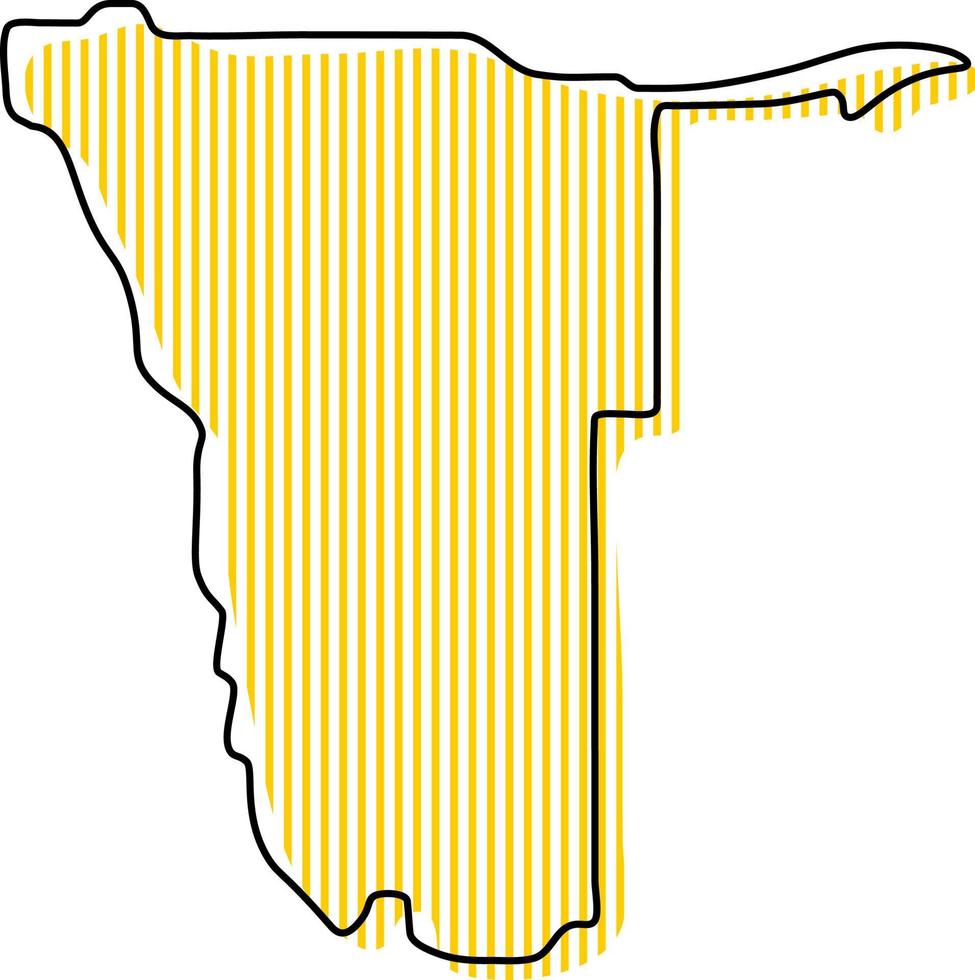 Stylized simple outline map of Namibia icon vector