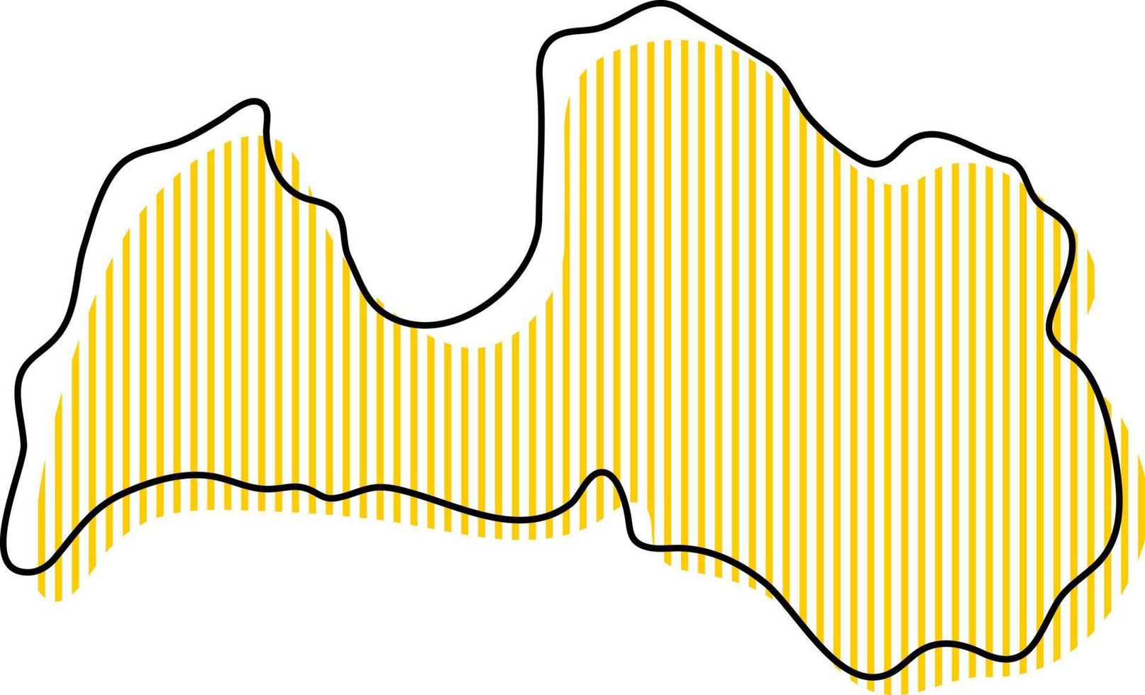 mapa de contorno simple estilizado del icono de letonia. vector