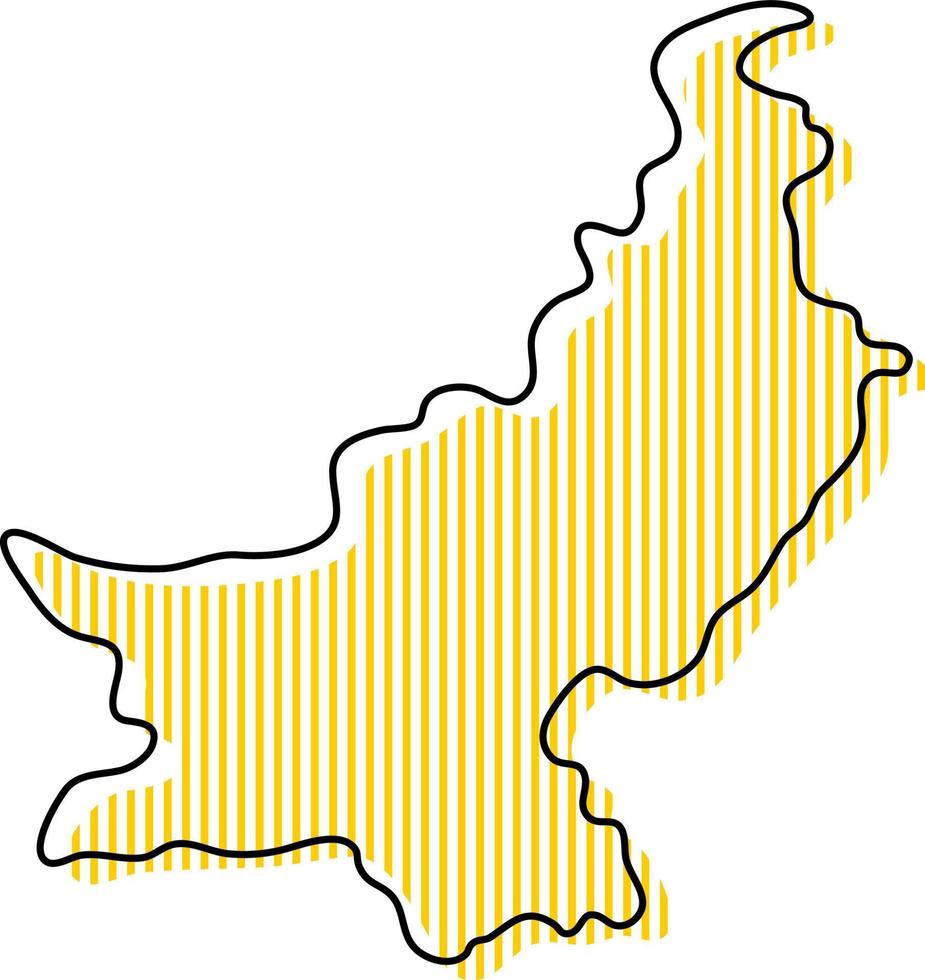 Stylized simple outline map of Pakistan icon. vector