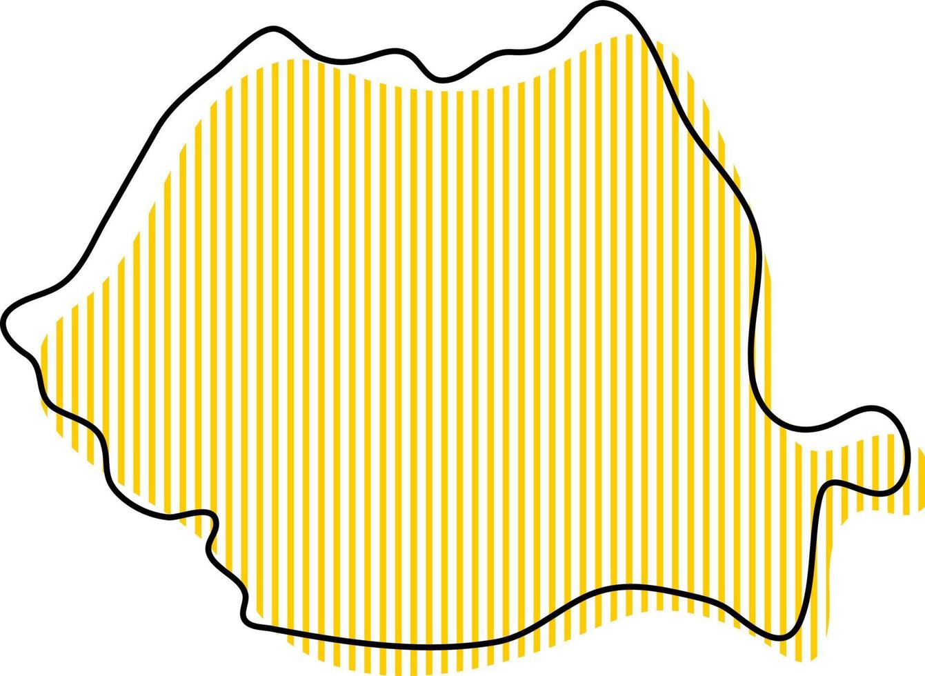mapa de contorno simple estilizado del icono de rumania. vector