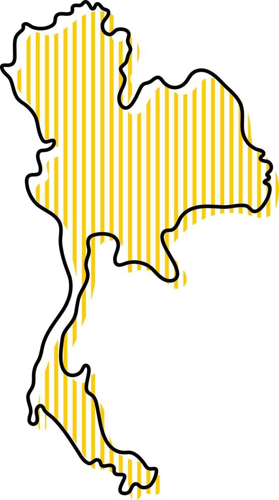Stylized simple outline map of Thailand icon vector