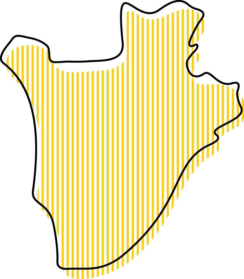 mapa de contorno simple estilizado del icono de burundi. vector