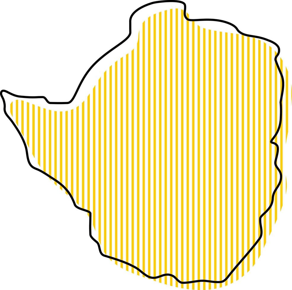 mapa de contorno simple estilizado del icono de zimbabwe. vector