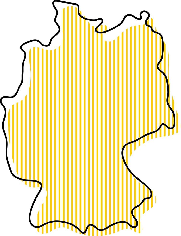 Stylized simple outline map of Germany icon. vector