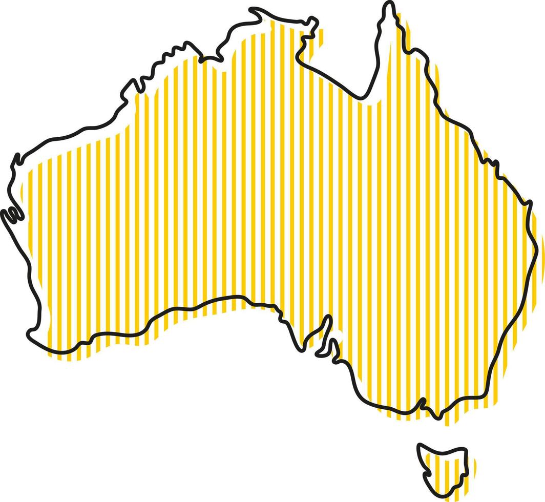 Stylized simple outline map of Australia icon. vector