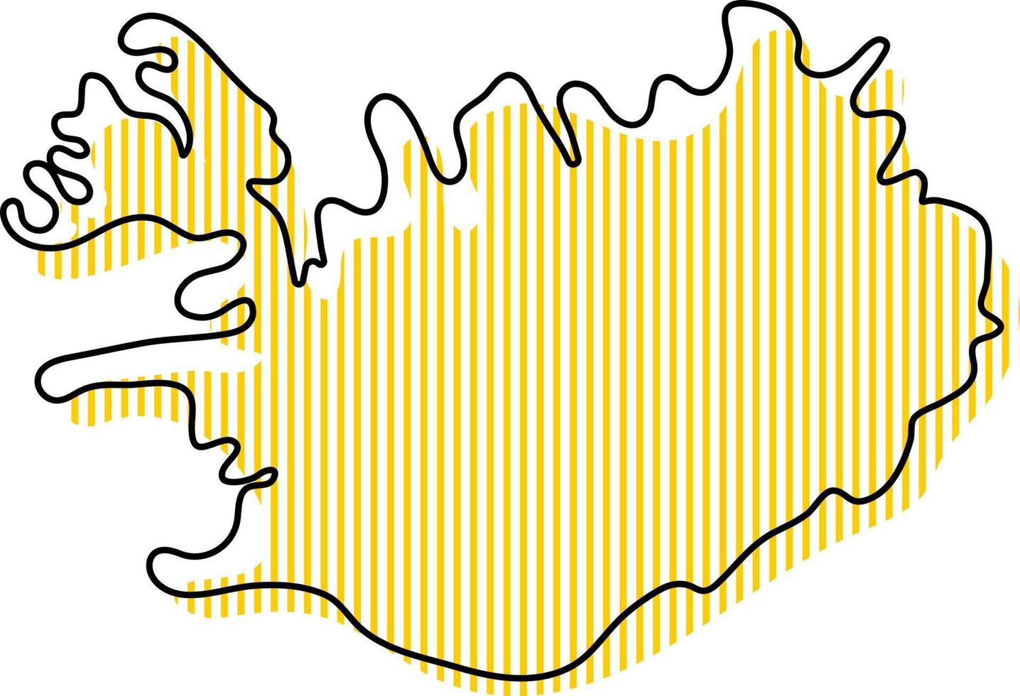 Stylized simple outline map of Iceland icon. vector